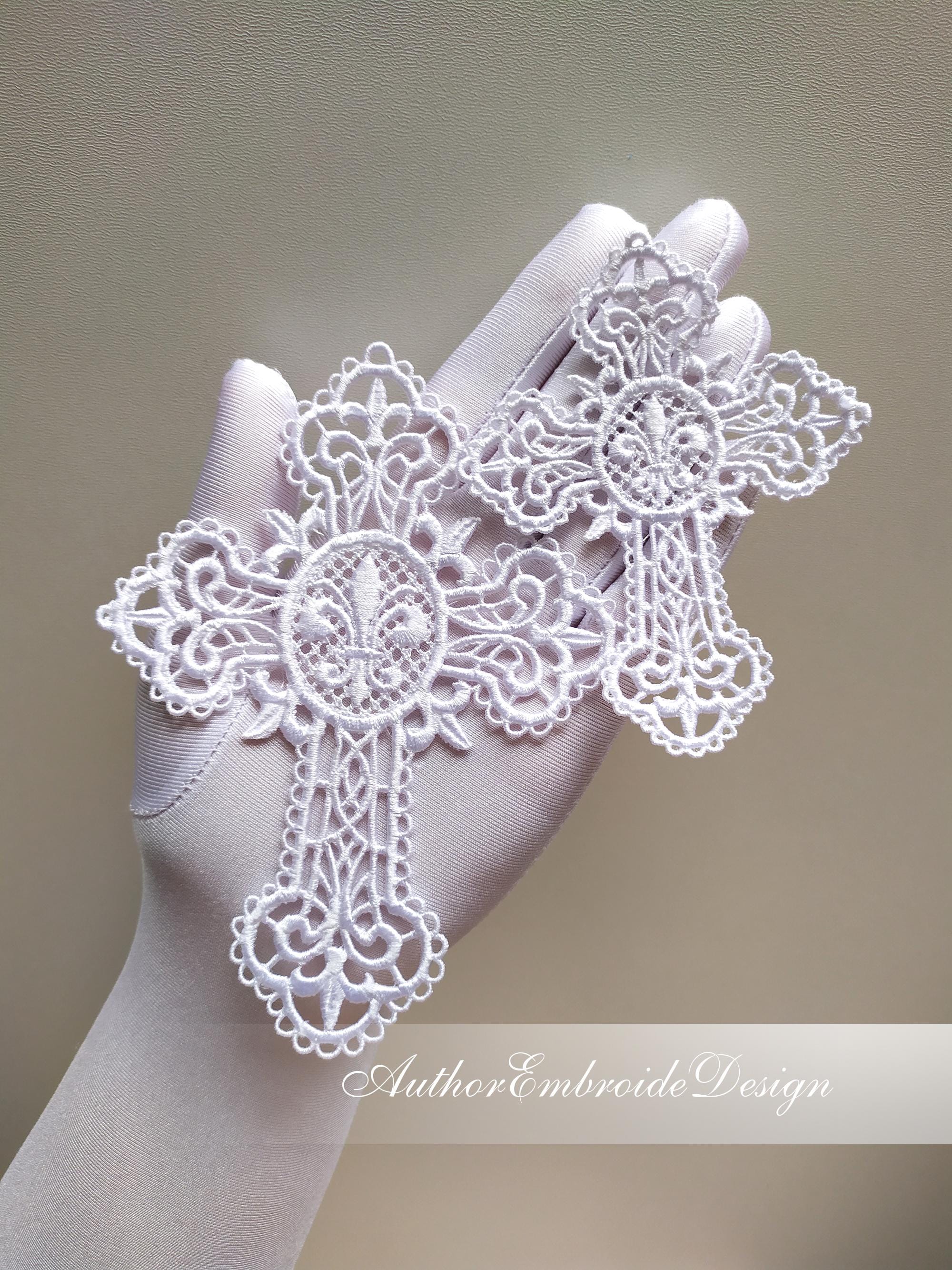 Filigree Pattern Christian Filigree FSL Cross Machine Embroidery Design, Religious Bible Bookmark ...