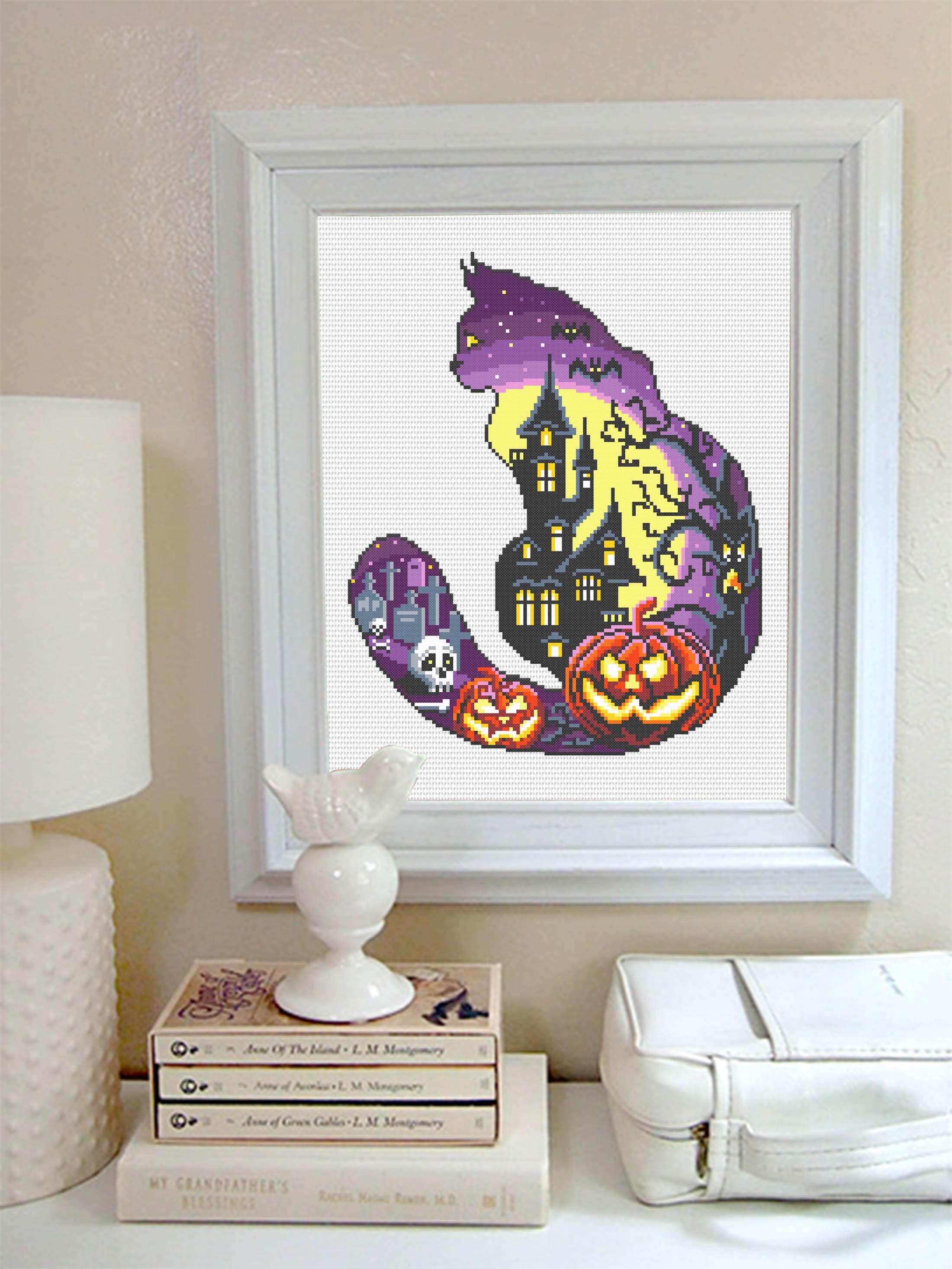 Halloween Cat Cross Stitch Pattern Digital PDF Happy Halloween - Etsy