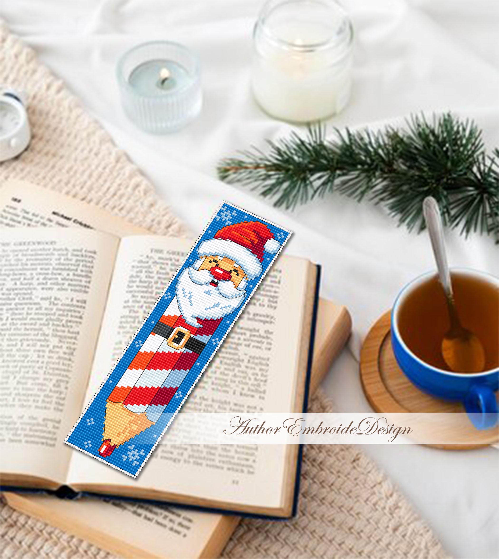 Christmas Teacher Bookmark Set Cross Stitch Pattern PDF Download Pencil ...