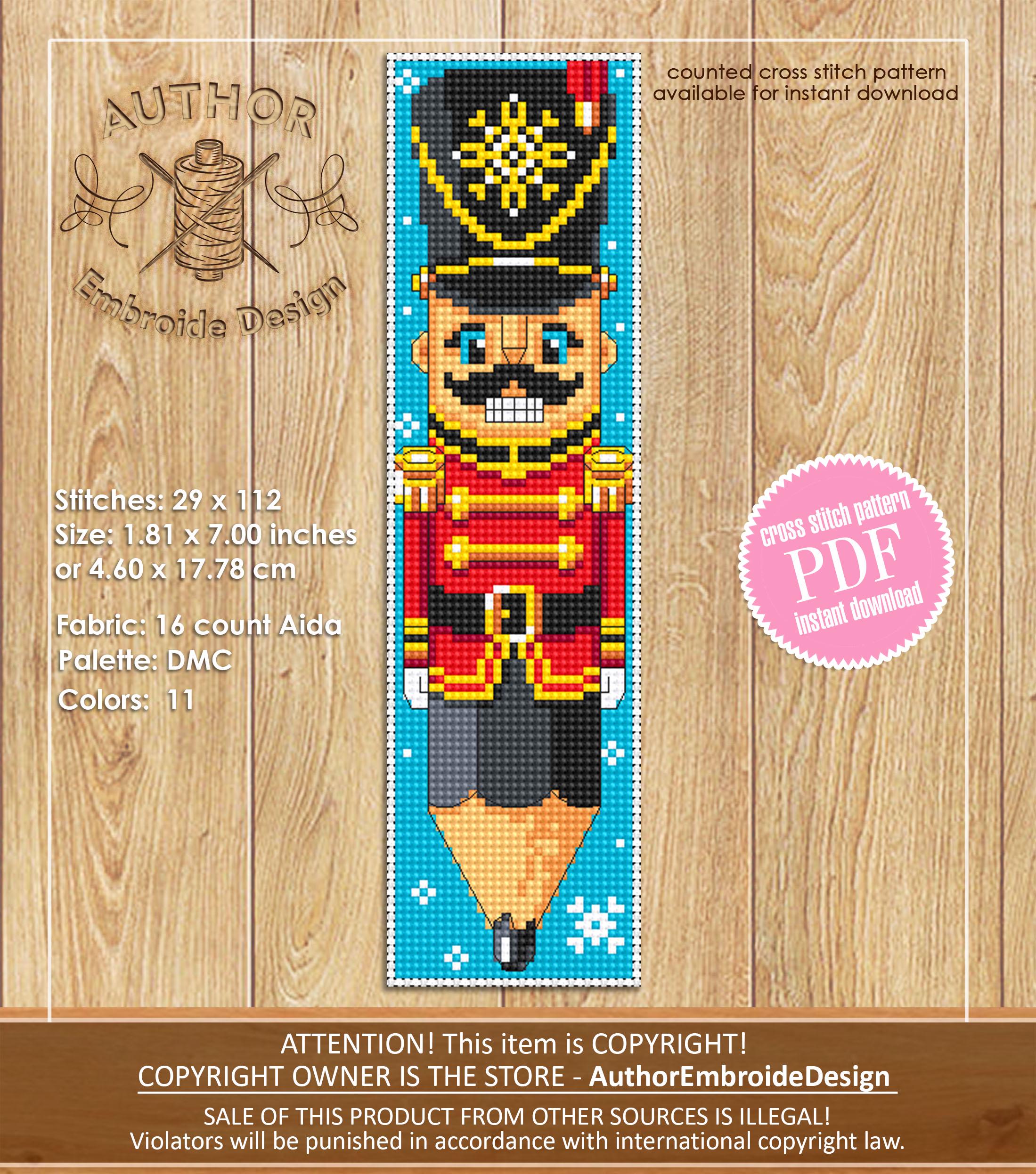 Christmas Teacher Bookmark Set Cross Stitch Pattern PDF Download Pencil ...