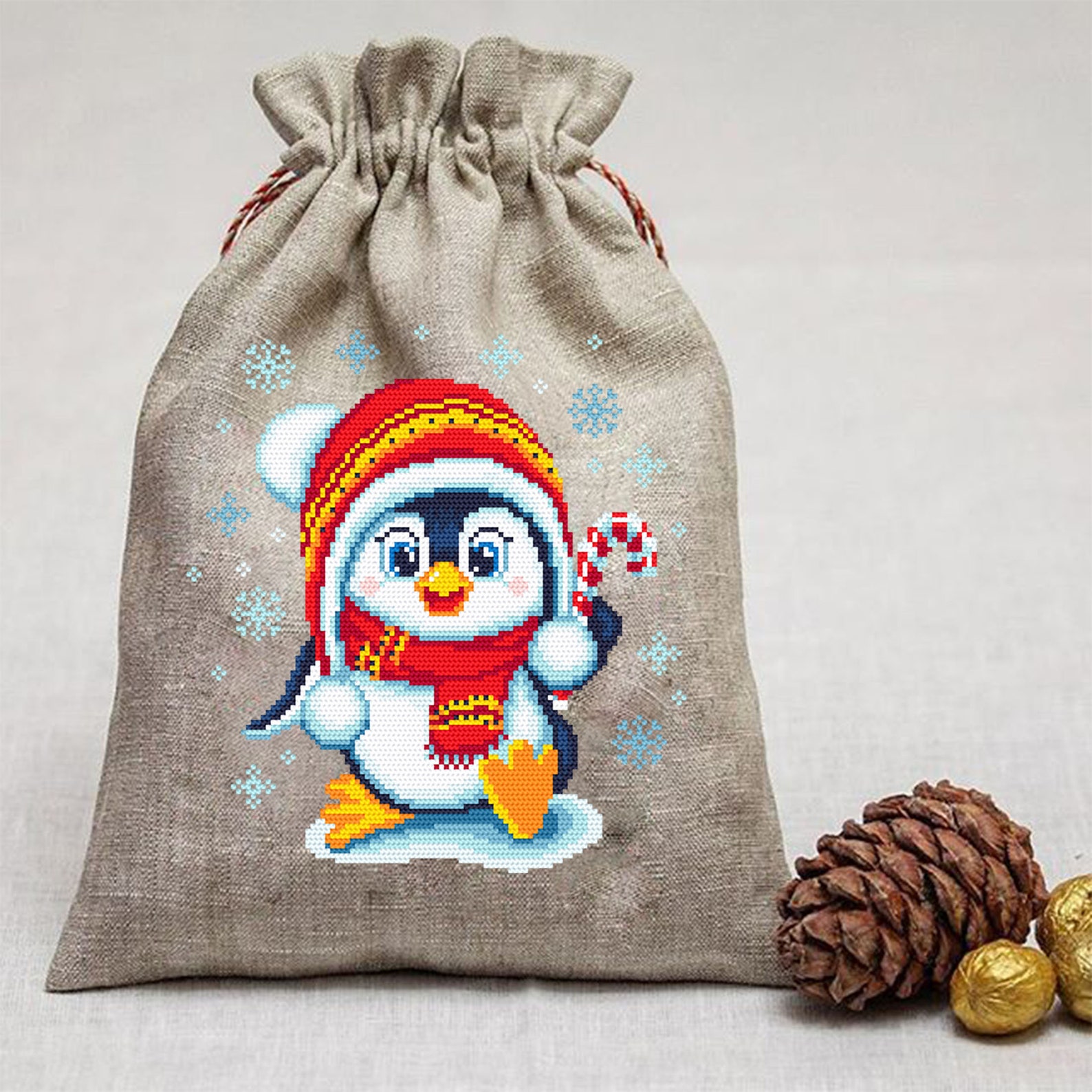 Cute Baby Penguin Cross Stitch Pattern Download PDF Christmas Etsy
