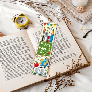 Teacher Bookmark Cross Stitch Pattern PDF Download Happy Teachers Day ...