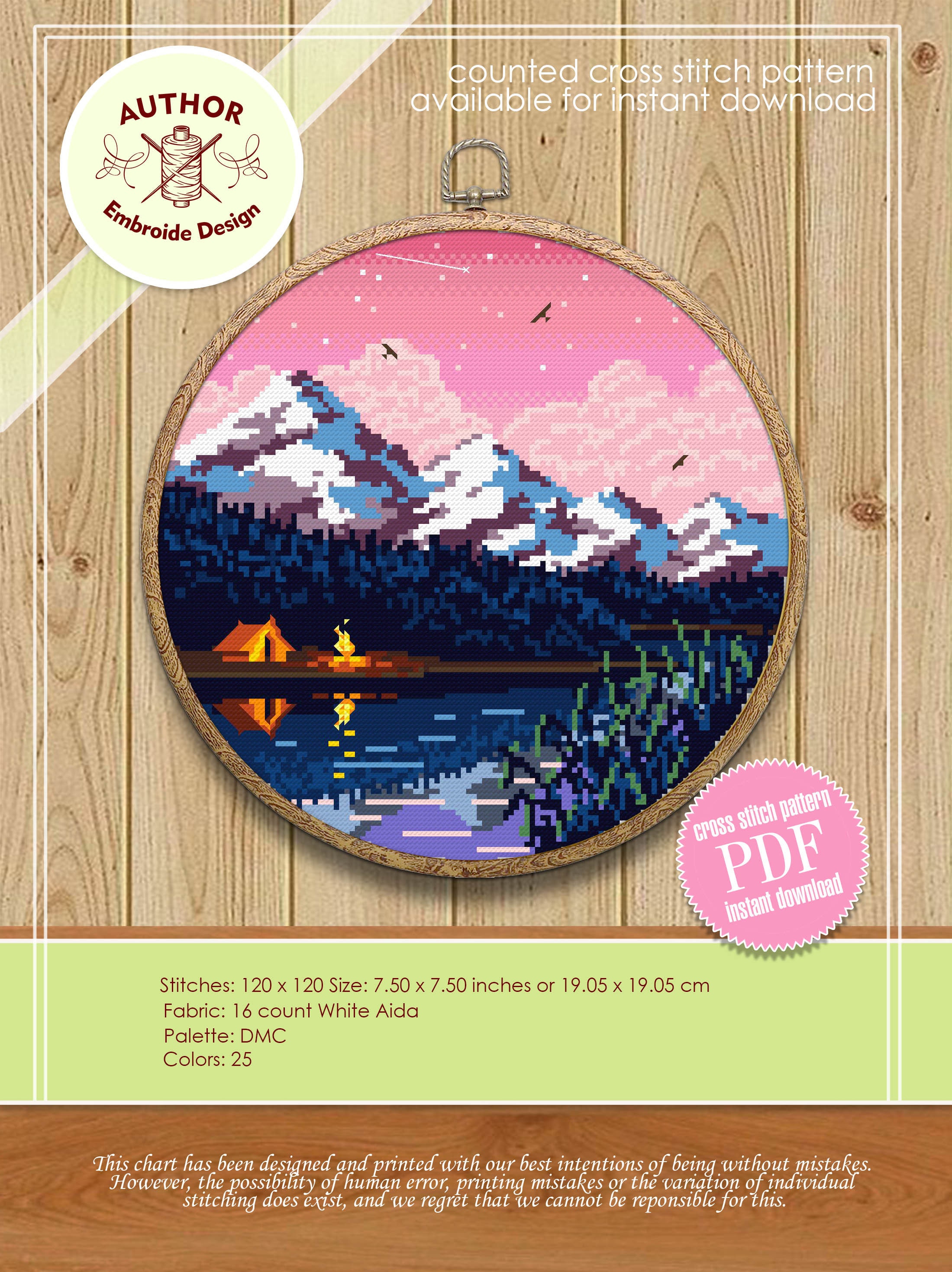 Camping Cross Stitch Pattern S54 Modern PDF Set of 3 Etsy