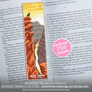 Nationalpark Lesezeichen Kreuzstichmuster PDF download Nature Kreuzstichvorlage, Digitales Lesezeichen PDF, Grand canyon, Rocks #B169