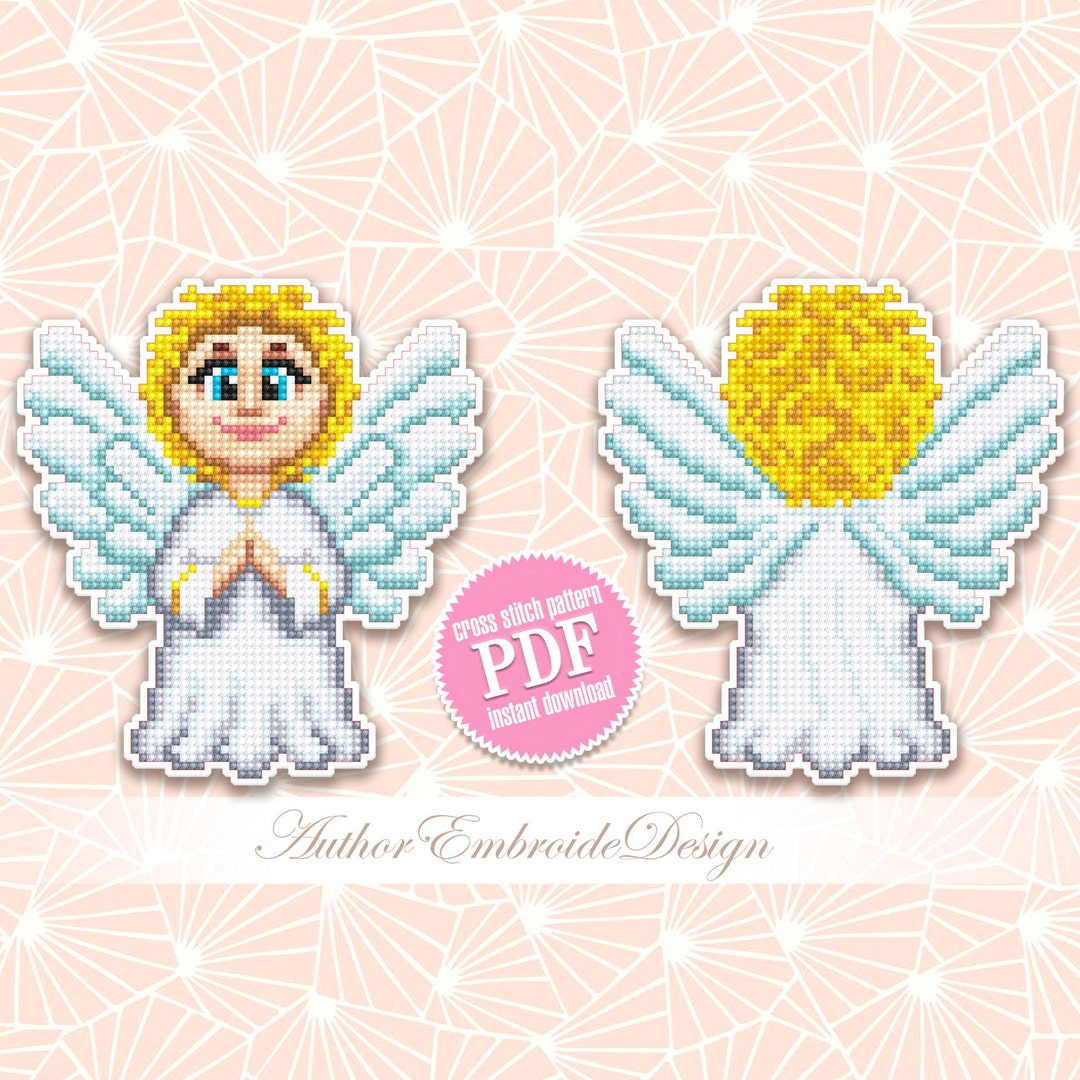 Christmas Angel Cross Stitch Pattern PDF Download Double sided christmas-angel-cross-stitch-pattern-pdf-download-double-sided