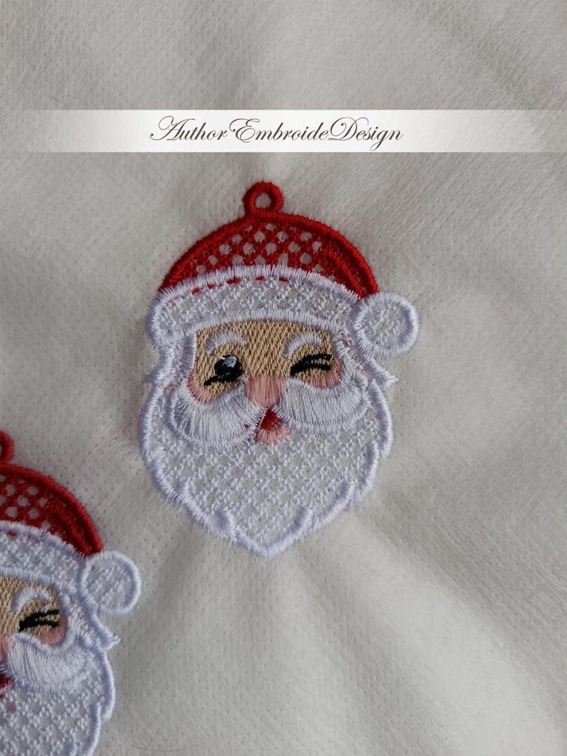 FSL Santa Machine Embroidery Design Download - Earrings and Ornament ...
