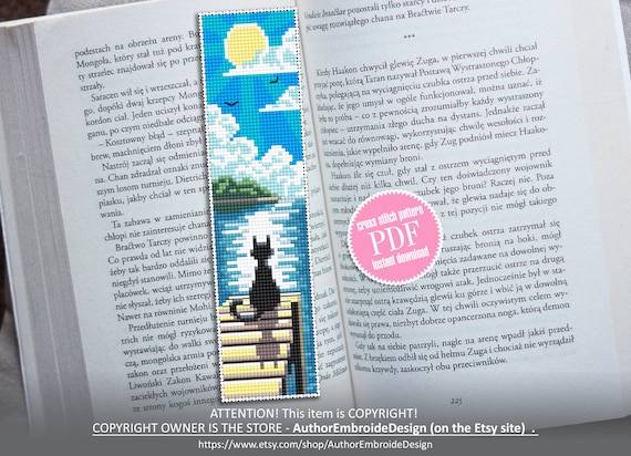Bookmark Cross Stitch Pattern Download PDF Modern Handmade - Etsy