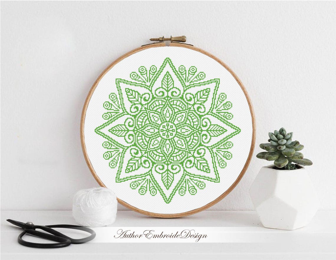 Simple Mandala Patterns.pdf Flower Mandala Cross Stitch Pattern PDF Download Mandala Ornament Cross ...