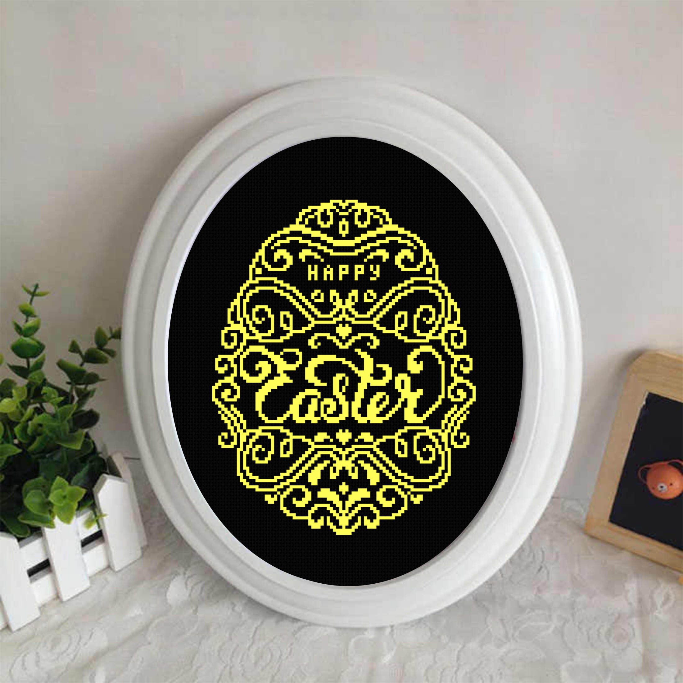 Easter Egg Cross Stitch Pattern PDF Happy Easter Cross Stitch Download ...