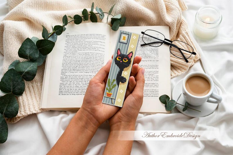 Cat and Plants Bookmark Set Cross Stitch Pattern PDF Instant Download ...