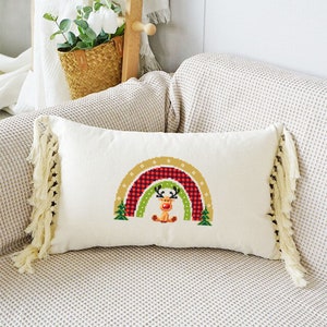 Christmas Rainbow Reindeer Cross Stitch Pattern PDF Download, Buffalo ...
