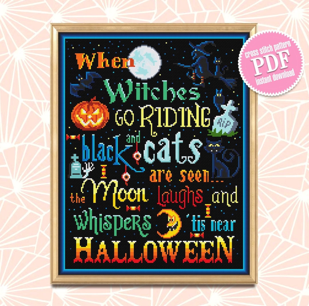 Halloween Quotes Cross Stitch Pattern Download PDF Horror Halloween ...