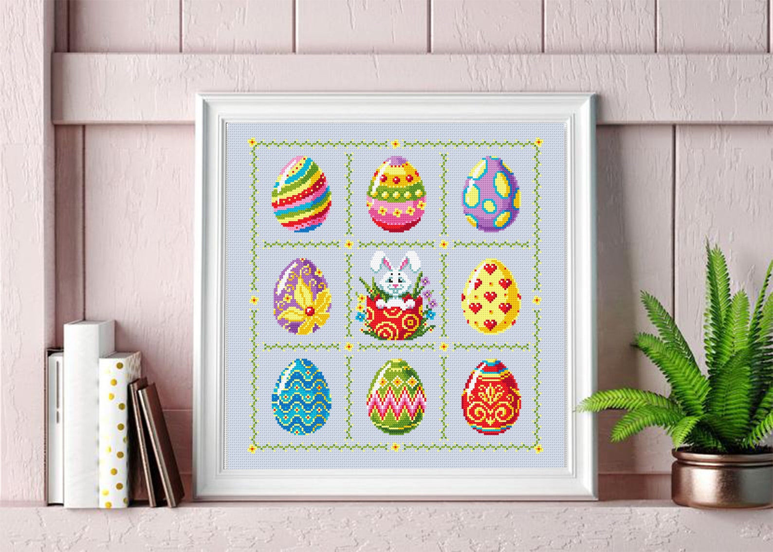 Easter Eggs Cross Stitch Pattern Download PDF Funny Easter Bunny Cross ...