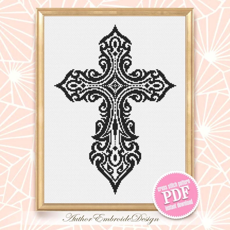 Victorian Gothic Cross Stitch Pattern PDF Instant Download Monochrome ...