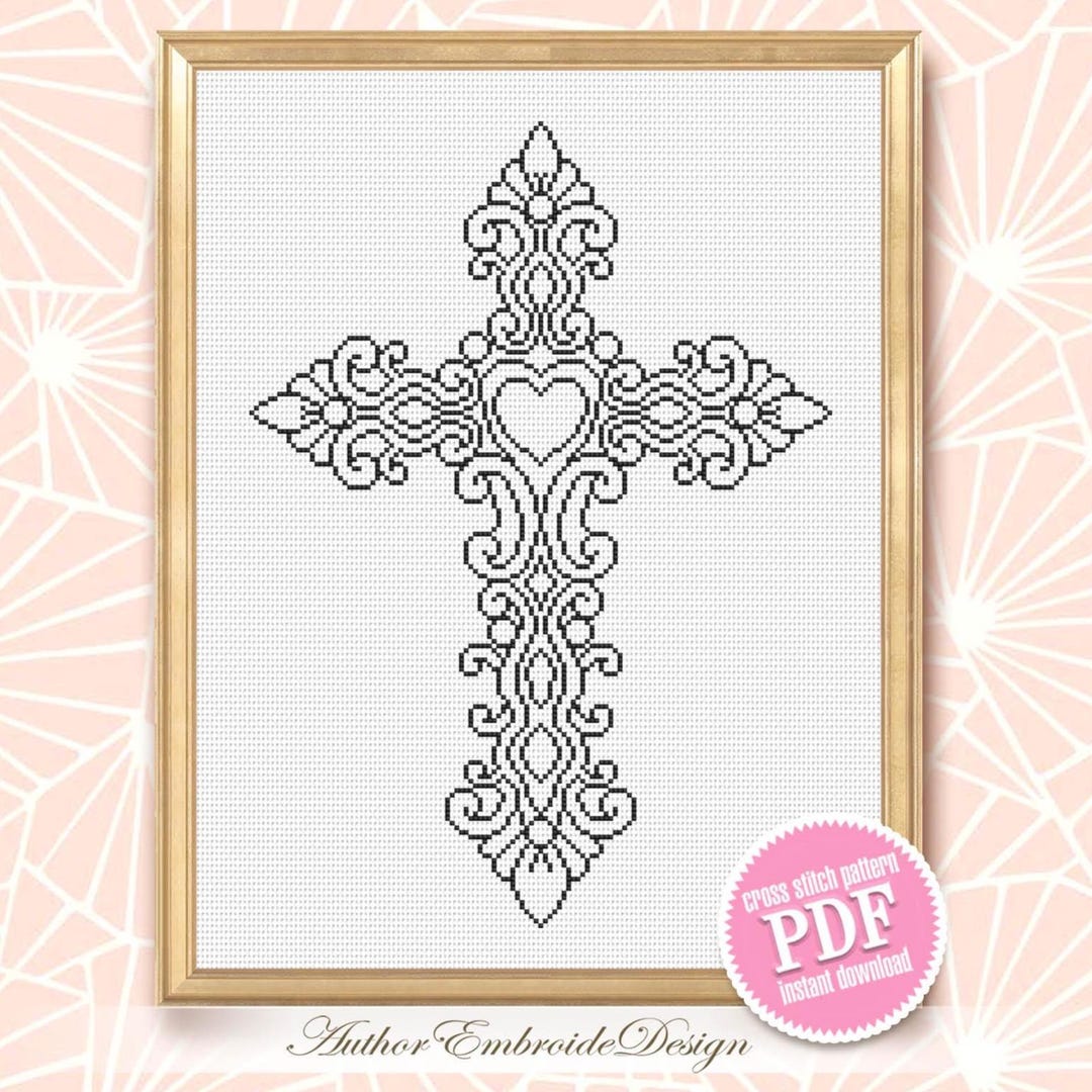 Victorian Cross Pattern Gothic Victorian Cross - Cross Stitch Pattern PDF Instant Download ...
