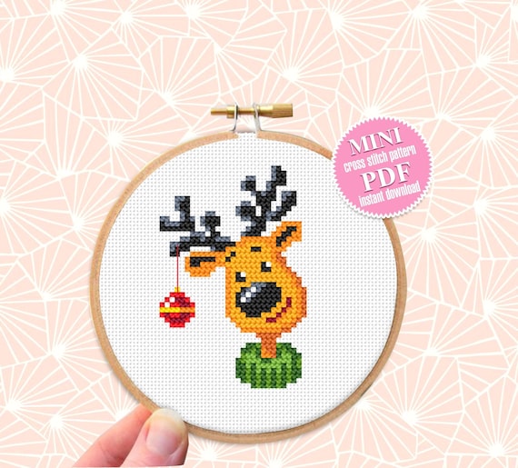 Tiny Christmas Cross Stitch Pattern Download PDF Funny Etsy