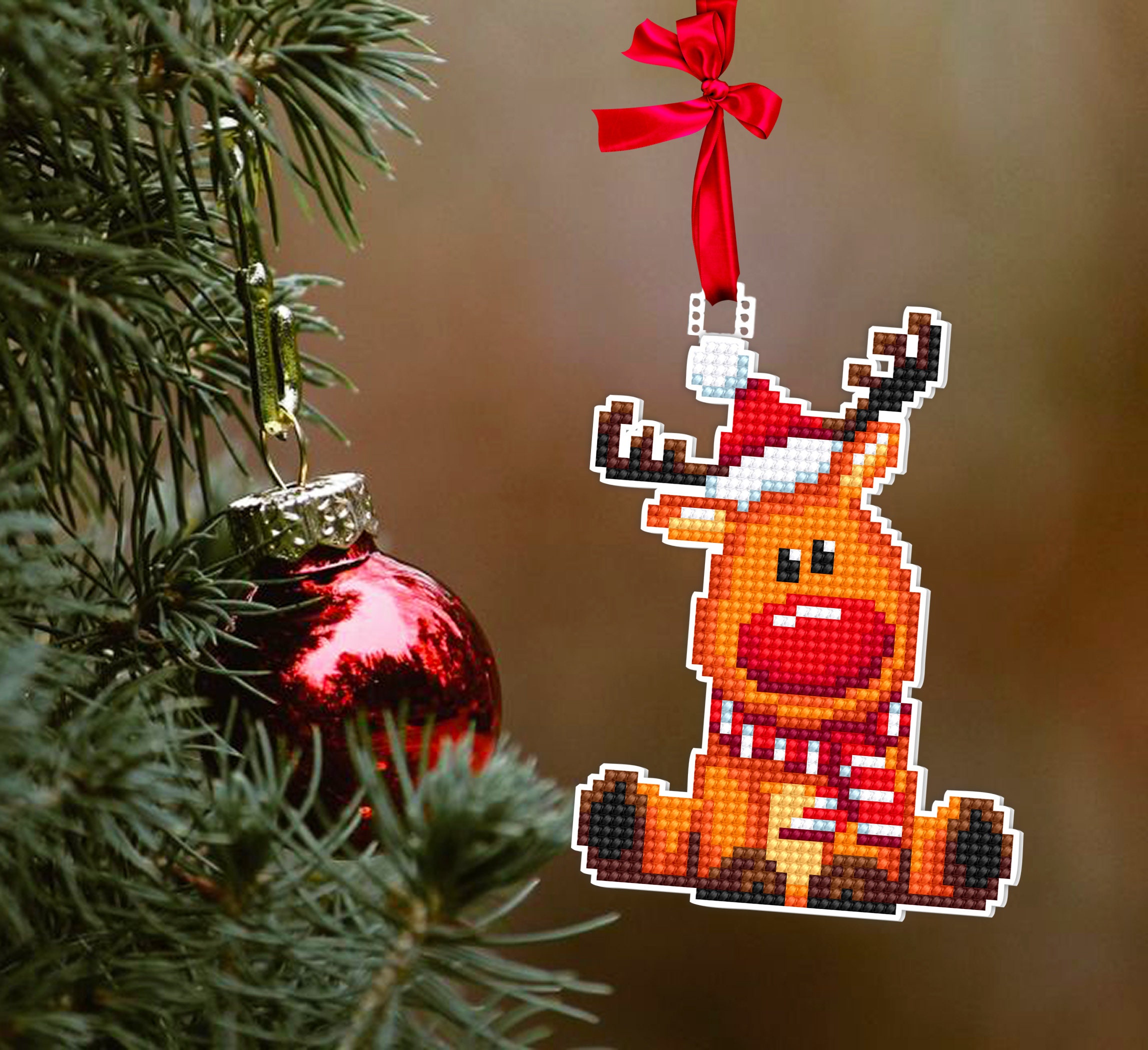 Christmas Reindeer Cross Stitch Pattern PDF Download Double-sided ...