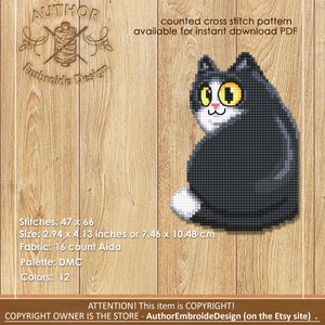 Black Cat Corner Bookmark Cross Stitch Pattern Download PDF Cat Cross ...