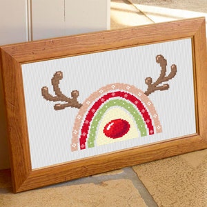 Christmas Rainbow Reindeer Cross Stitch Pattern PDF Download Rainbow ...