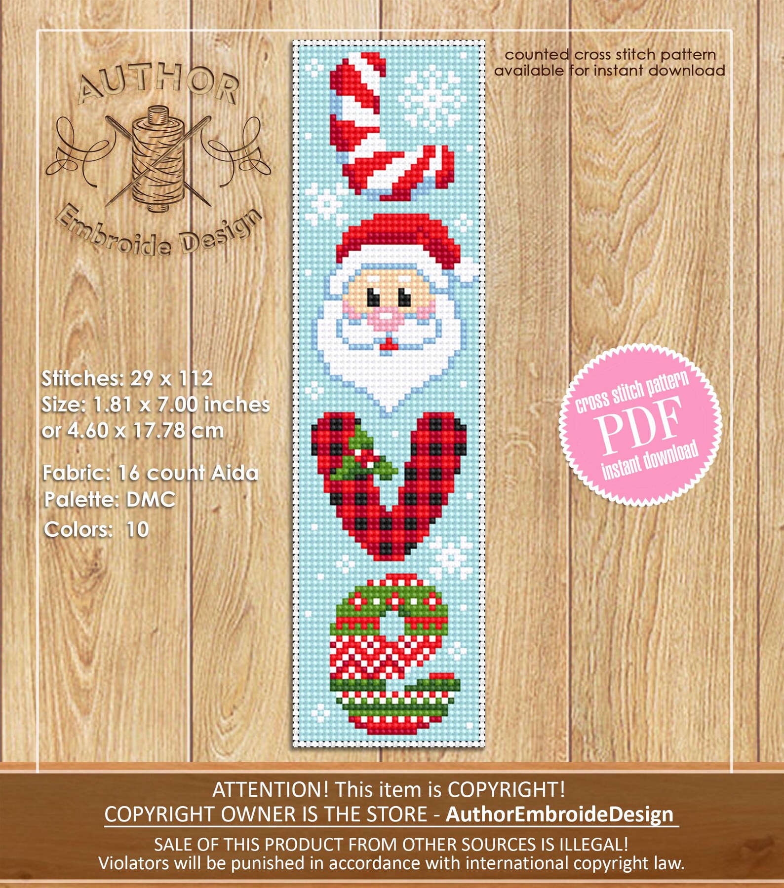 Christmas Bookmark Set Cross Stitch Pattern PDF Instant Download Love ...