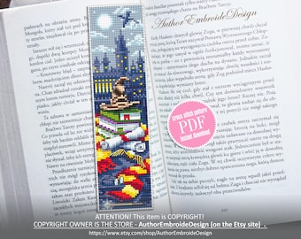 Fantasy bookmark cross stitch pattern PDF download Wizard school cross stitch chart Magic bookmark pattern digital PDF Wizarding world #B536