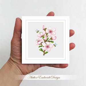 Small Cherry Blossom Cross Stitch Pattern PDF Download Sakura Flower ...