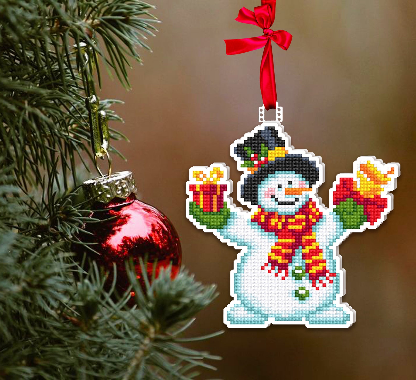Christmas Snowman Cross Stitch Pattern PDF Download Double-sided ...