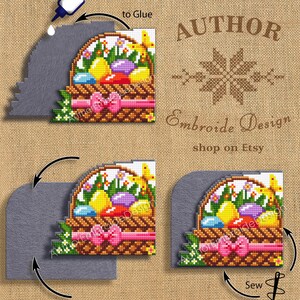 Easter Corner Bookmark Cross Stitch Pattern PDF Download Easter Basket ...