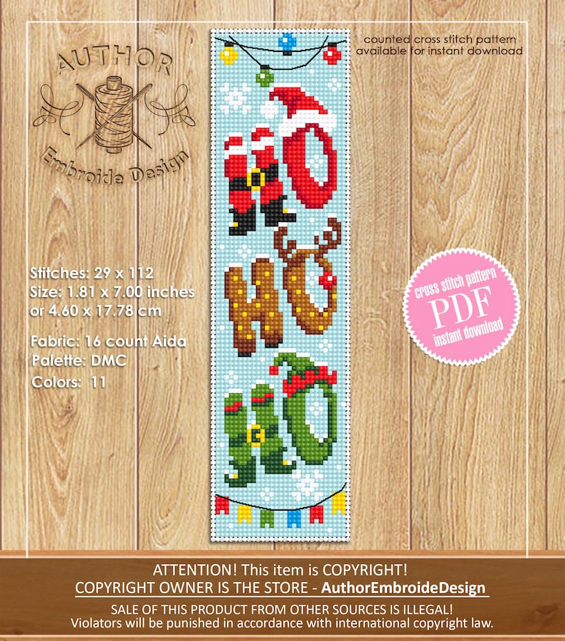 Christmas Bookmark Set Cross Stitch Pattern PDF Instant Download Love ...