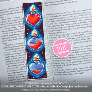 Potion bottles Bookmark cross stitch pattern download PDF Handmade bookmark Valentine stitch, Love witch potion, Halloween potions #B123