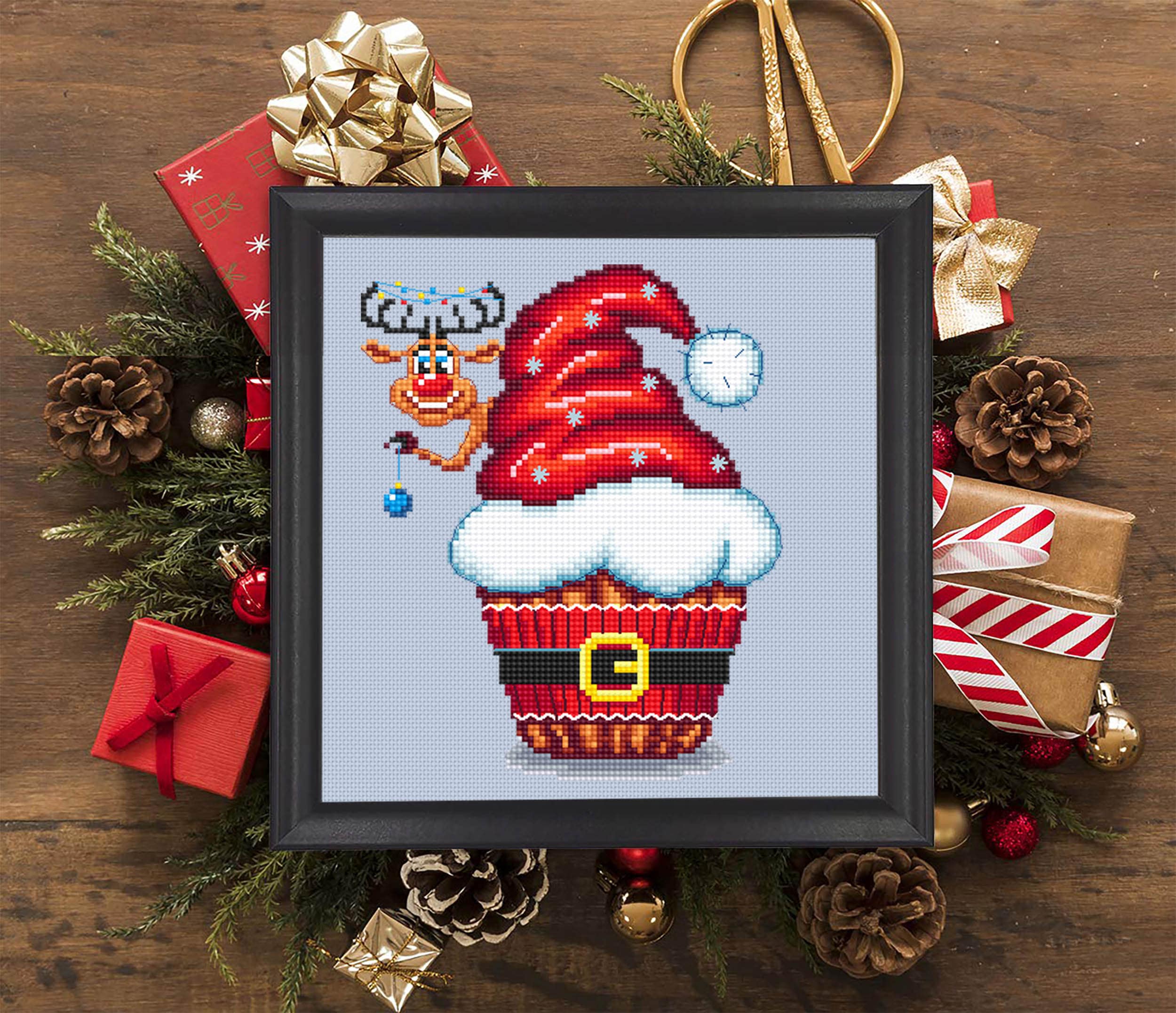 Christmas Cupcake Cross Stitch Pattern PDF Download Winter Dessert ...