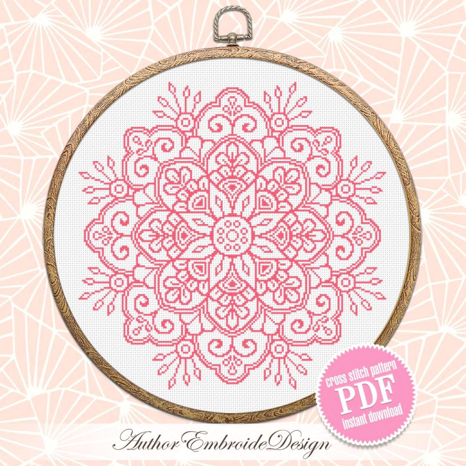 Simple Mandala Patterns.pdf Flower Mandala Cross Stitch Pattern PDF Download Mandala Ornament Cross ...