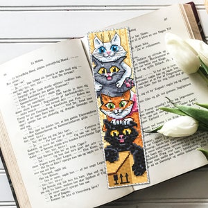 Cat Bookmark Cross Stitch Pattern PDF Cute Kitties Pattern, Handmade ...