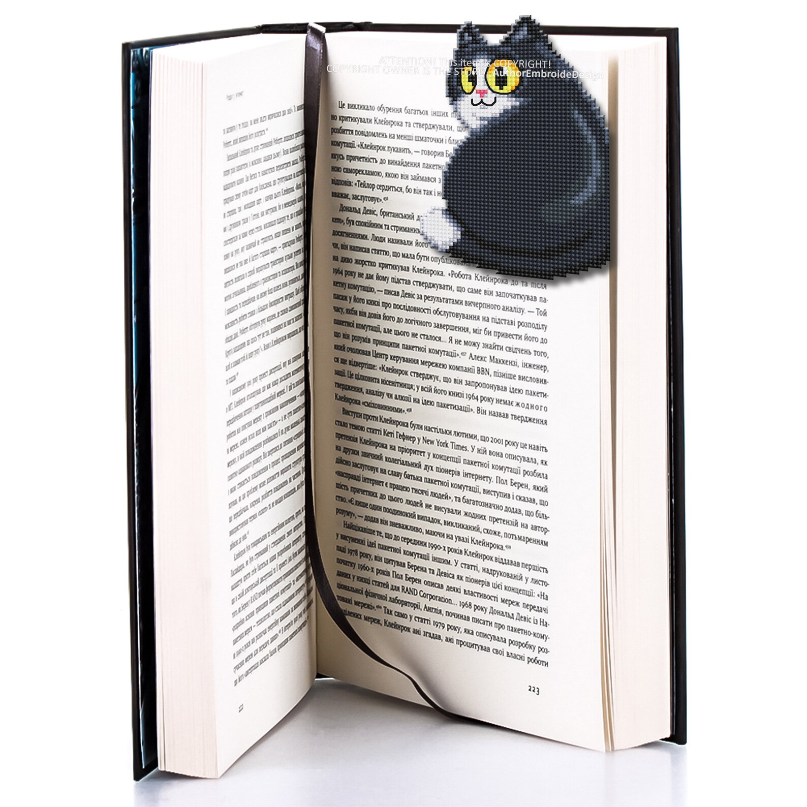 Black Cat Corner Bookmark Cross Stitch Pattern Download PDF Cat Cross ...