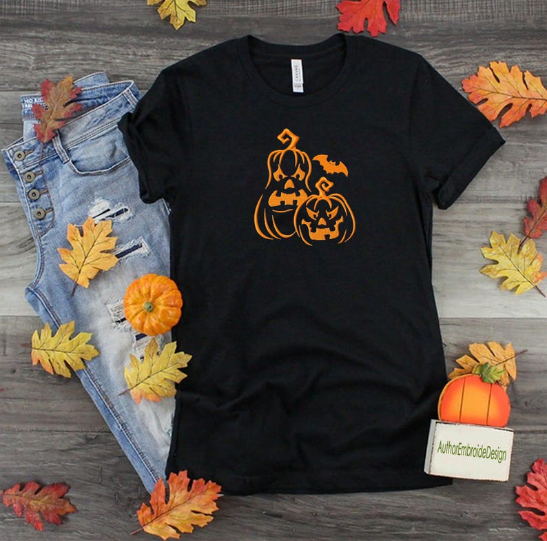 Halloween Pumpkin Machine Embroidery Pattern 5 Size Halloween