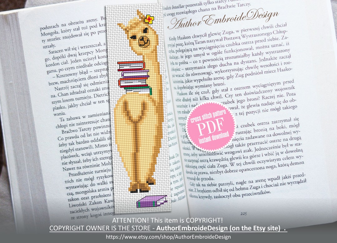 Llama Bookmark Cross Stitch Pattern PDF Download Llama Cross Stitch ...