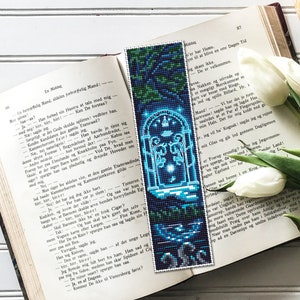 Fantasy bookmark cross stitch pattern download PDF Magic handmade bookmark digital, Wizarding world cross stitch, Fairy door embroidery B88 image 4