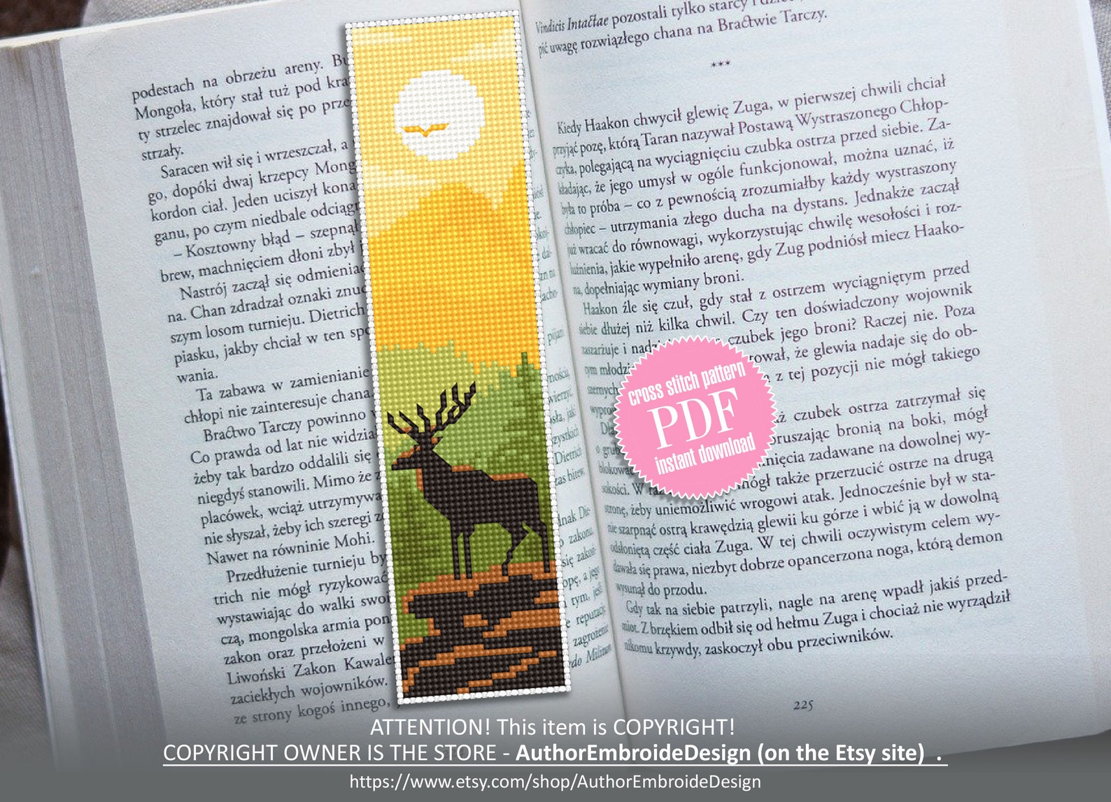 Bookmark Cross Stitch Pattern Digital PDF Handmade Bookmark Etsy