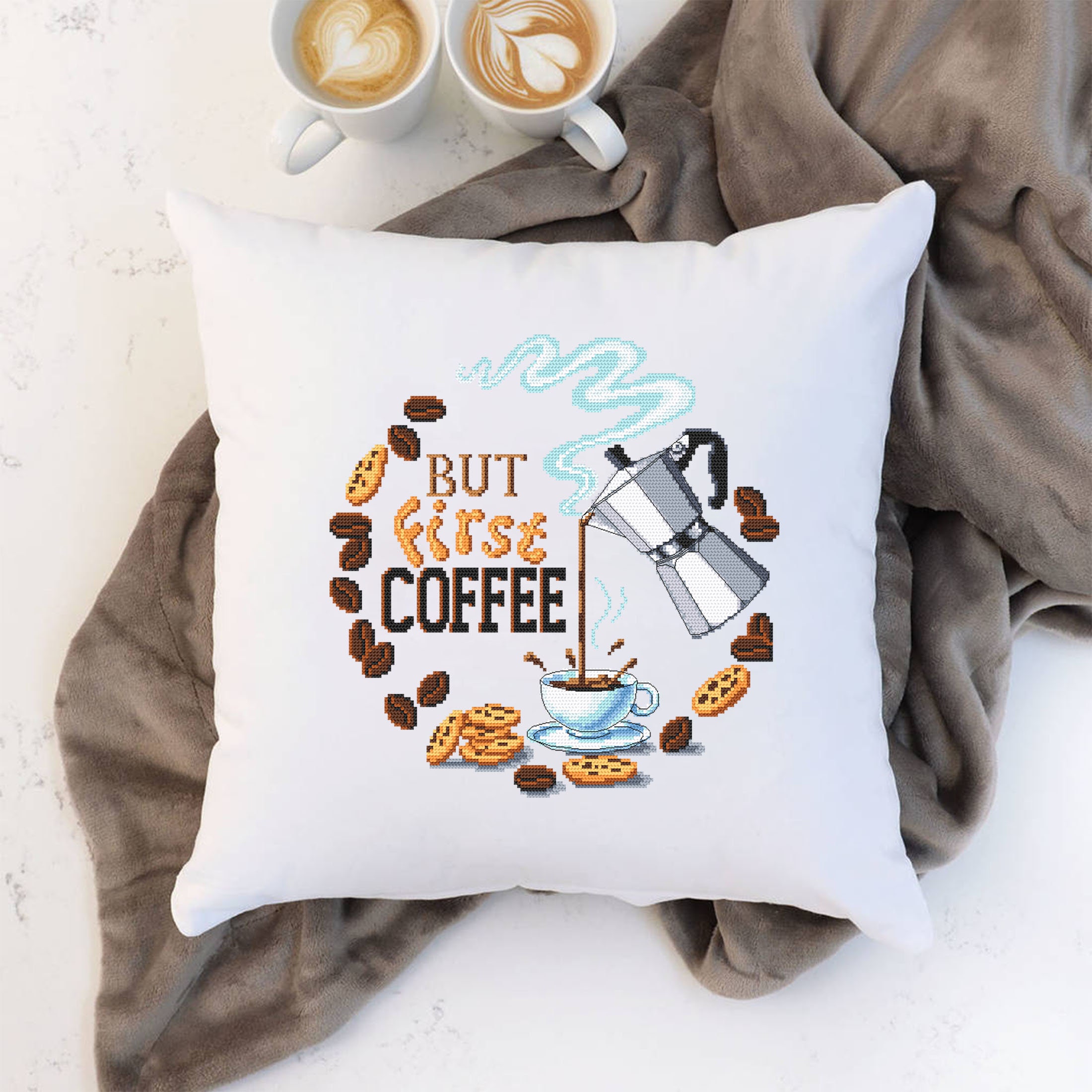 But First Coffee Cross Stitch Pattern Download PDF Coffee -  Finland