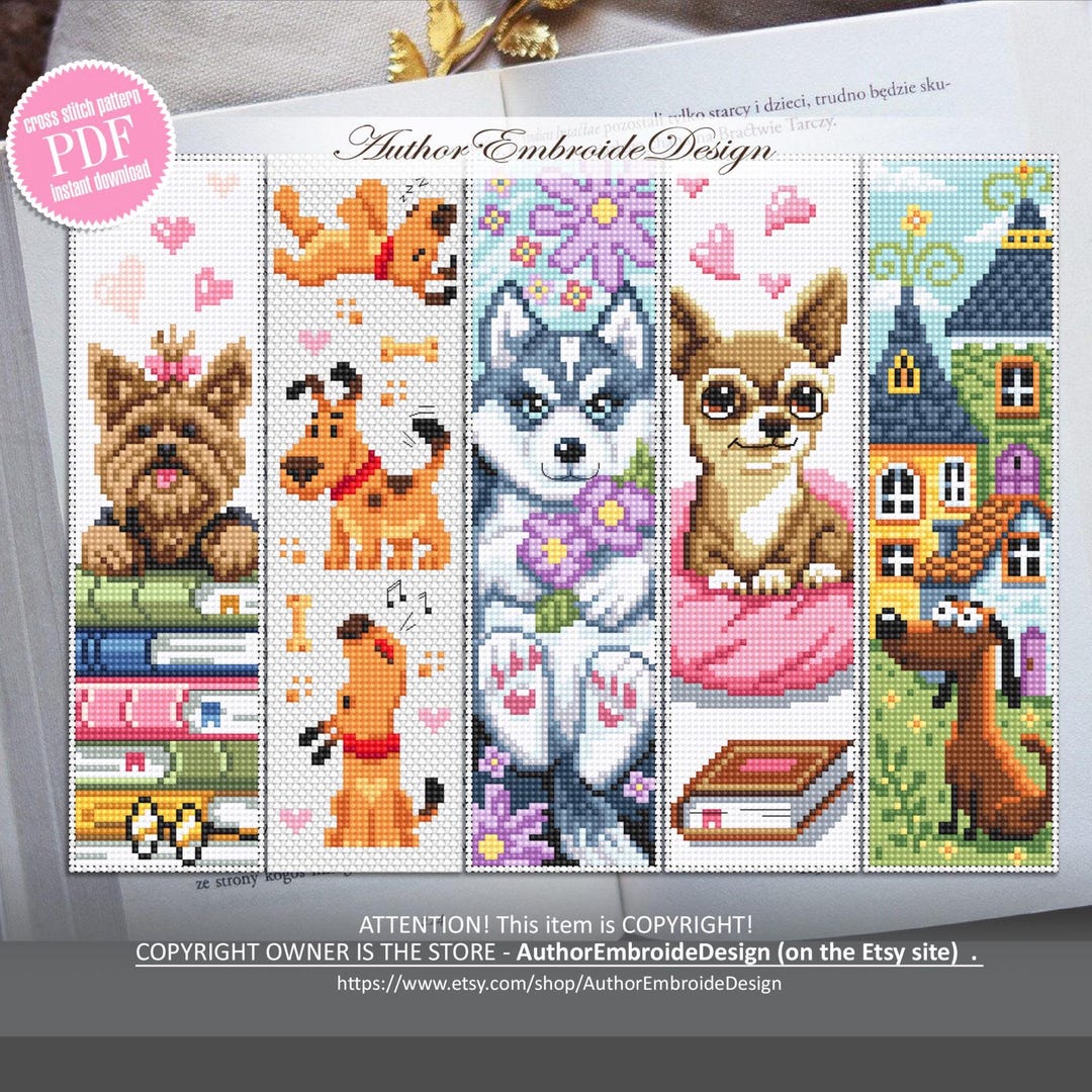 dog-bookmark-set-cross-stitch-pattern-pdf-download-pet-cross-stitch