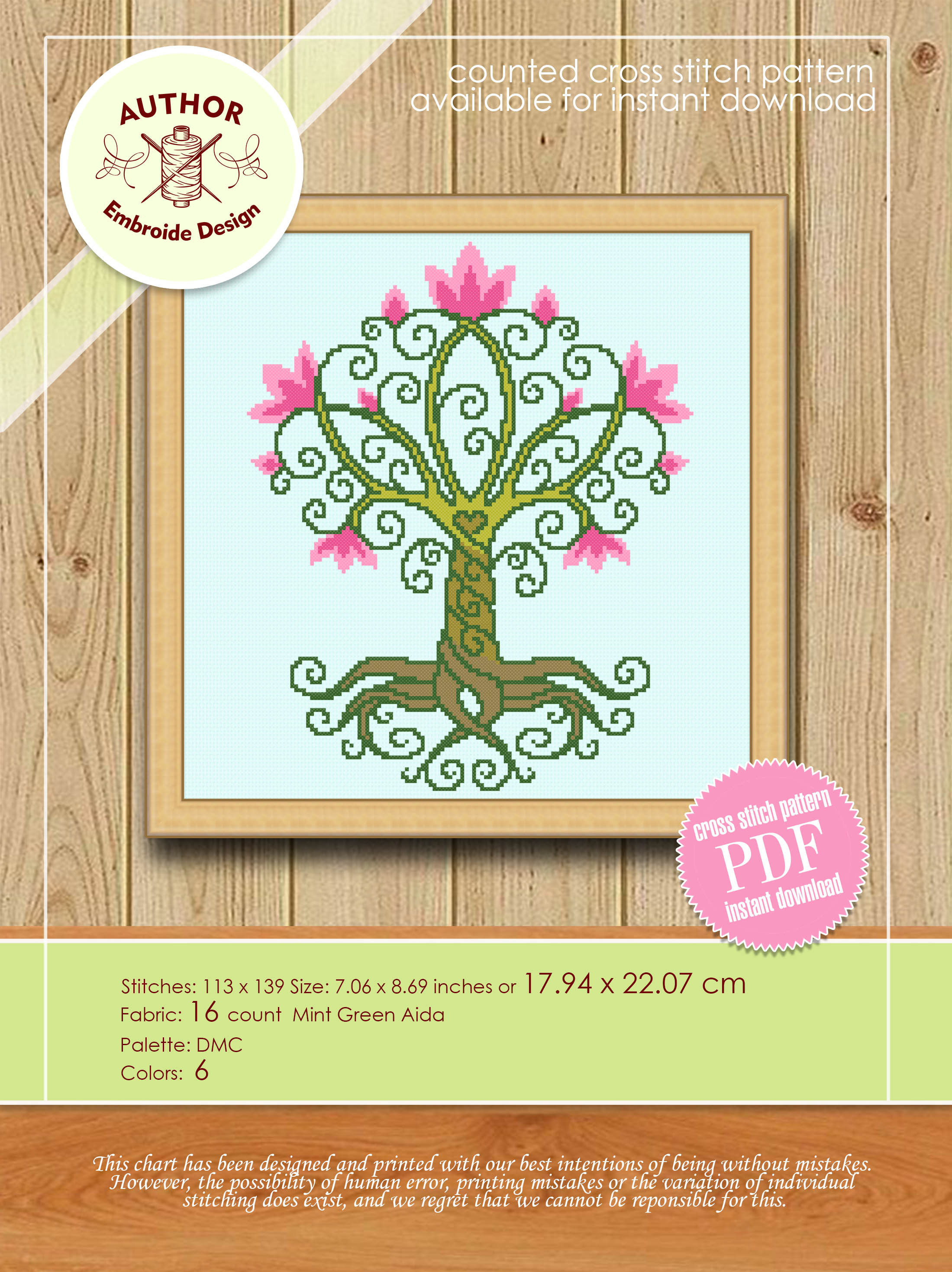 Modèle Celtique De Point De Croix D'arbre De Vie, Ornement Pour Débutant (Modèle - France