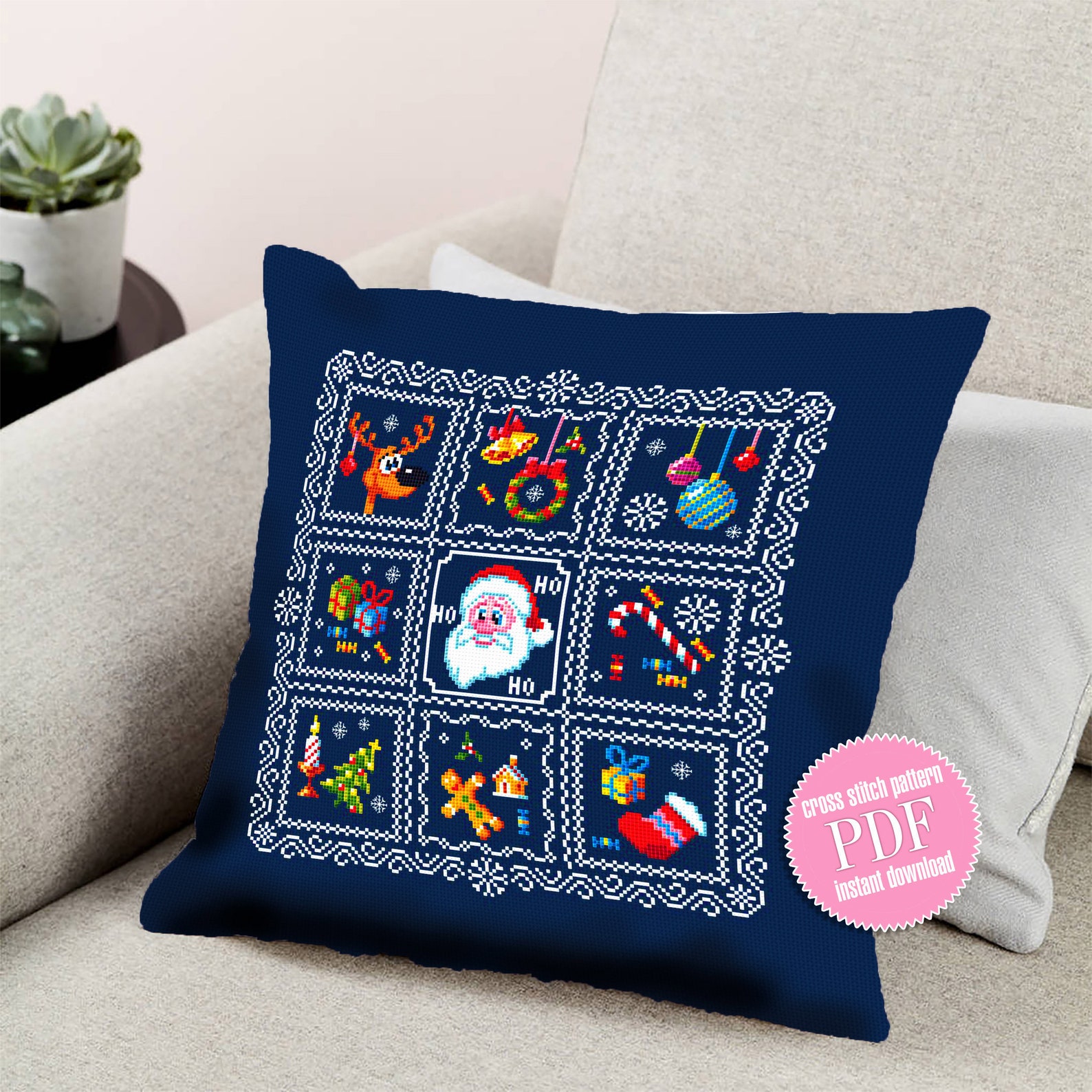 Christmas Sampler Cross Stitch Pattern Download PDF Christmas Pattern ...