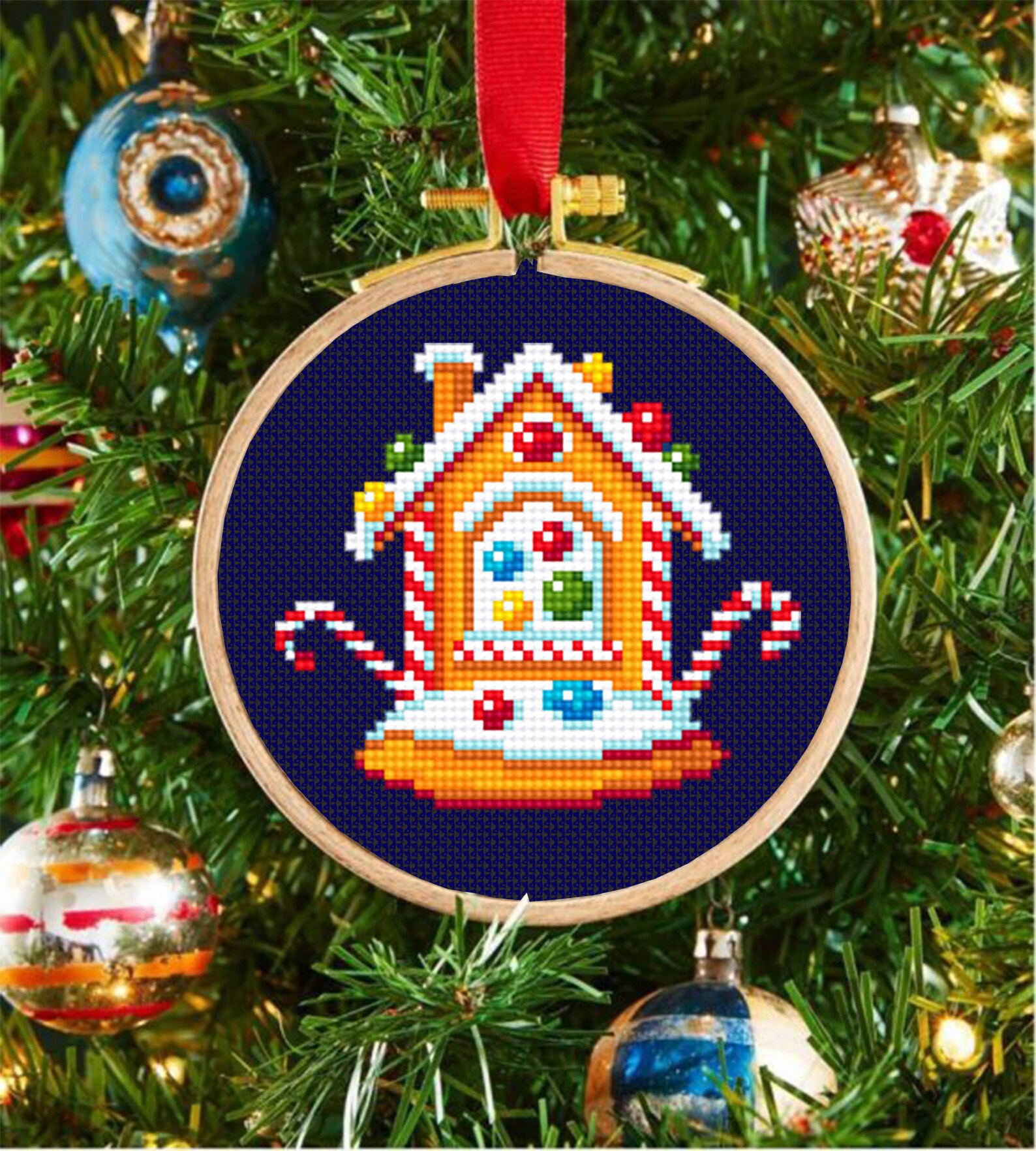 Small Christmas Cross Stitch Pattern Download PDF Mini Etsy