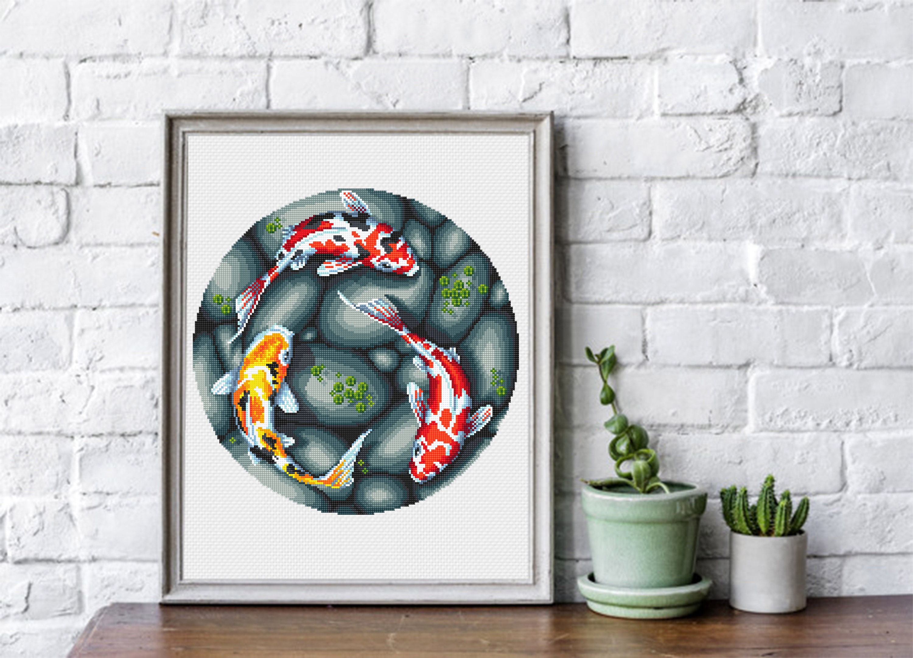 Koi Pond Cross Stitch Pattern Download PDF Koi Fish Cross Etsy