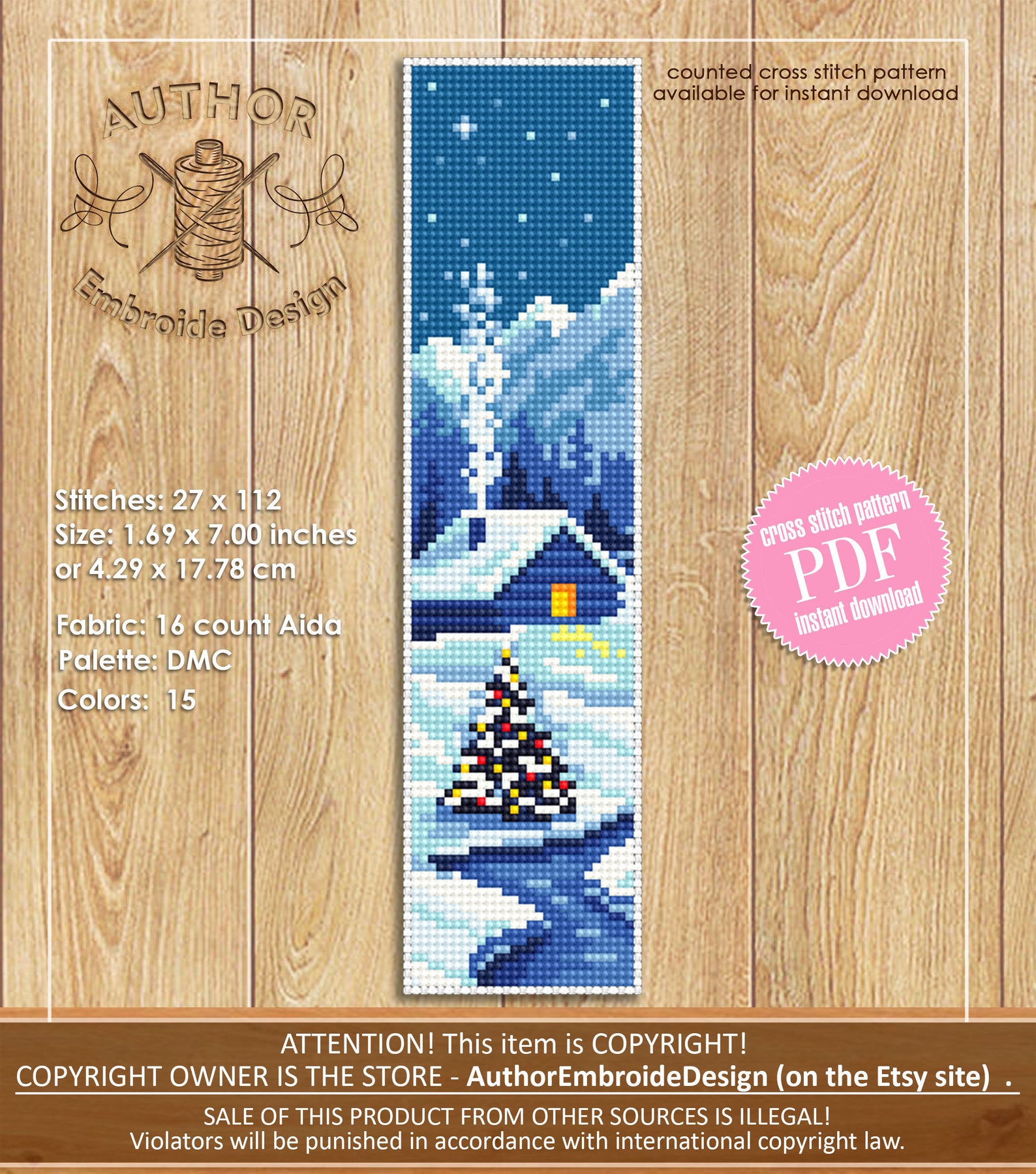 Christmas Bookmark Set Cross Stitch Pattern Download PDF - Etsy