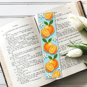 Orange Bookmark Cross Stitch Pattern Download PDF Modern Handmade ...