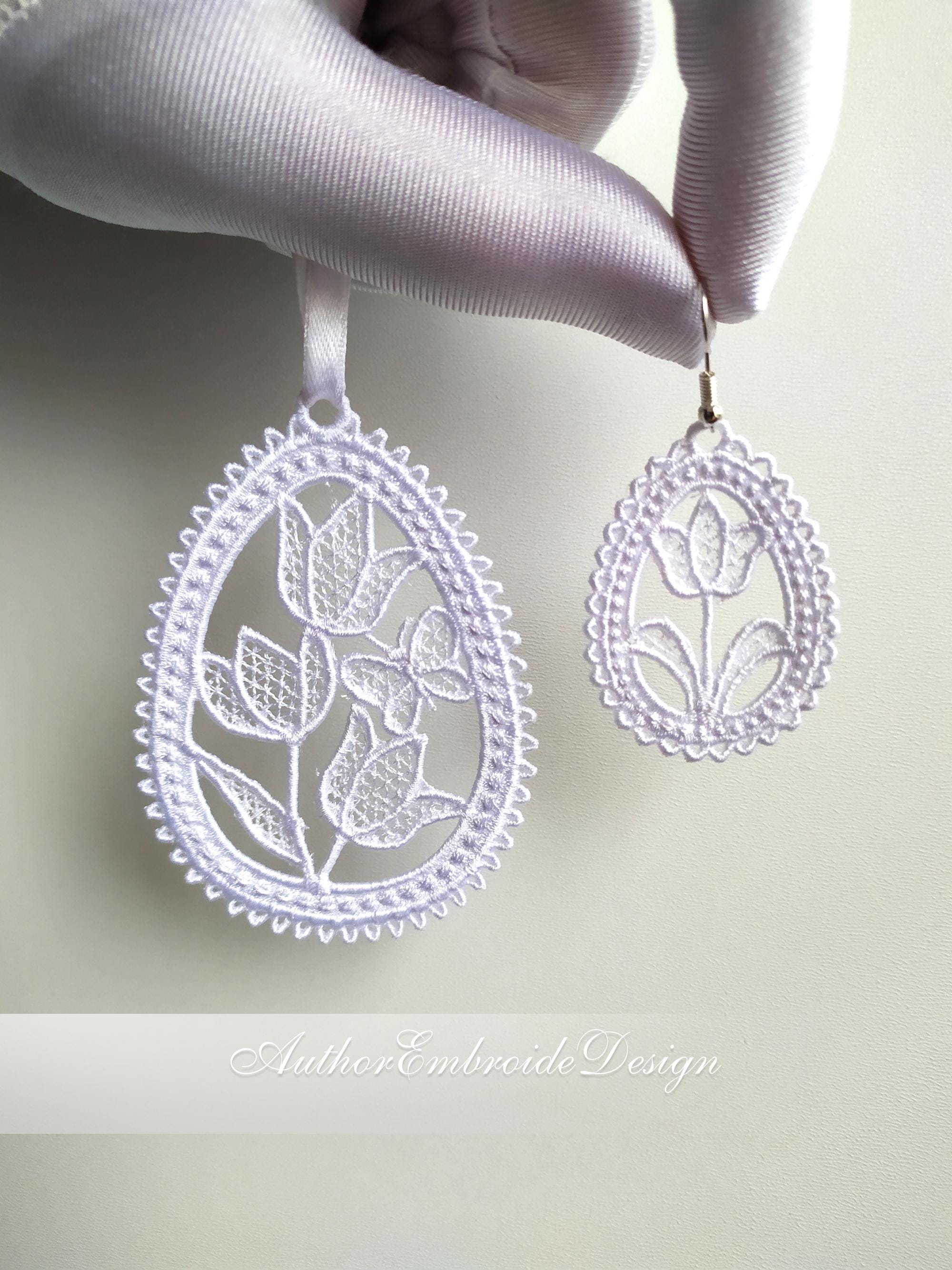 FSL Easter Egg Machine Embroidery Design Download - Earrings and ...