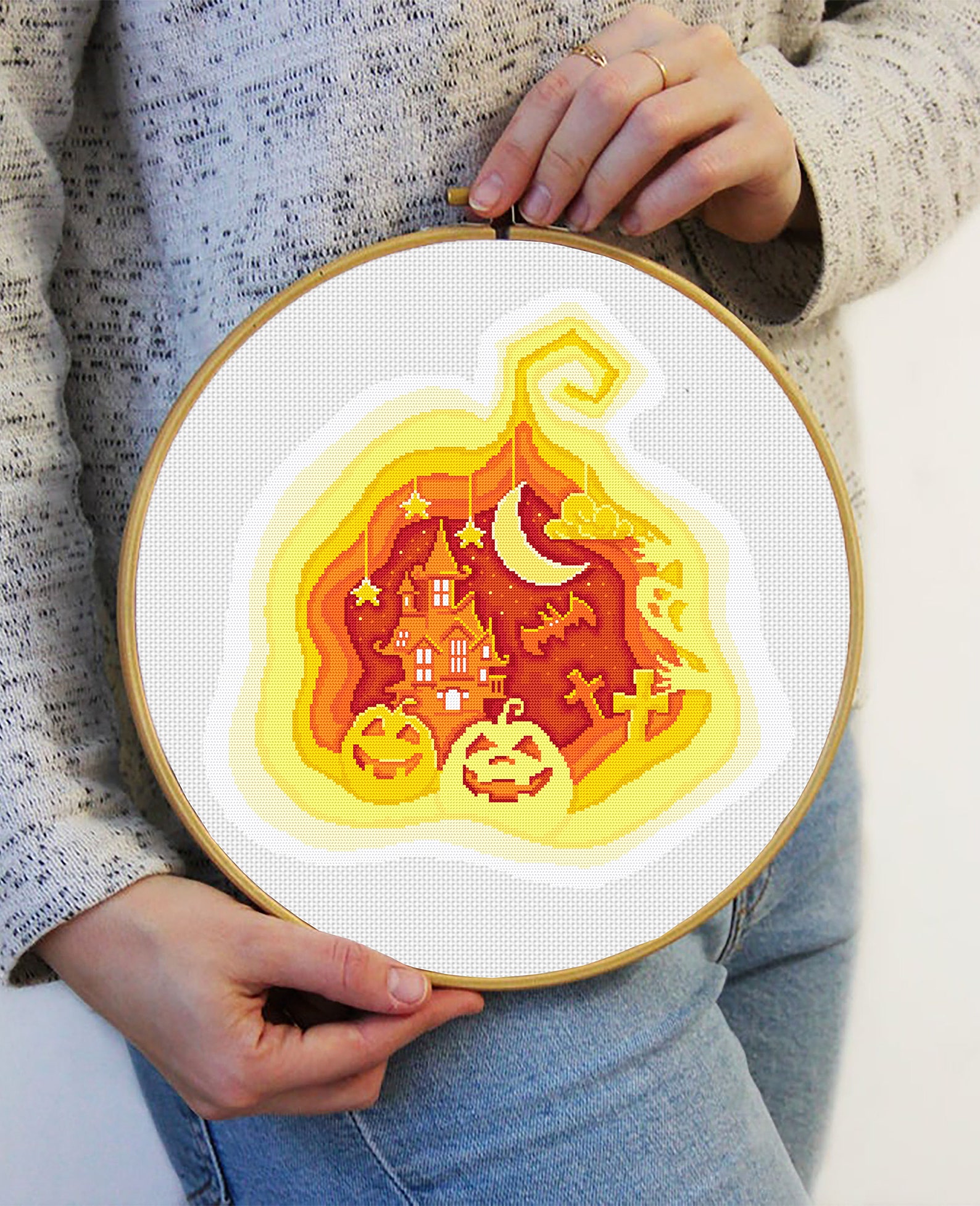 Halloween Cross Stitch Pattern Download PDF Spooky Halloween Pattern ...