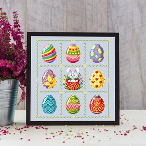 Easter Eggs Cross Stitch Pattern Download PDF Funny Easter Bunny Cross ...