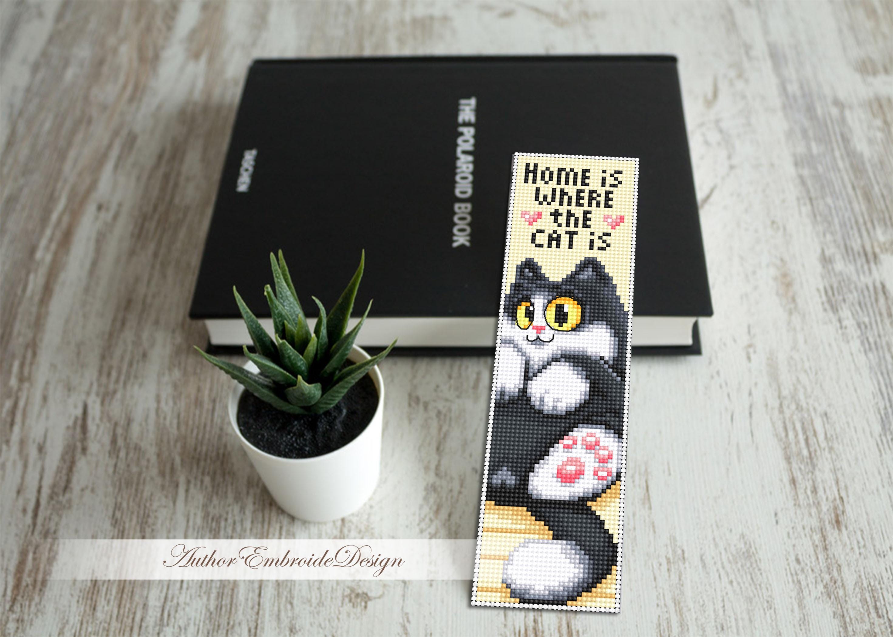 Cat Bookmark Cross Stitch Pattern PDF Download Black Cat Cross Stitch ...